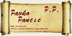Pavko Pantić vizit kartica